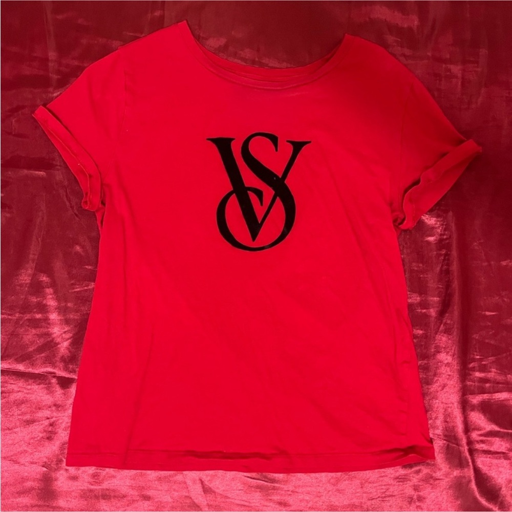 Victoria’s Secret Vintage Red Velvet Logo T-Shirt Small